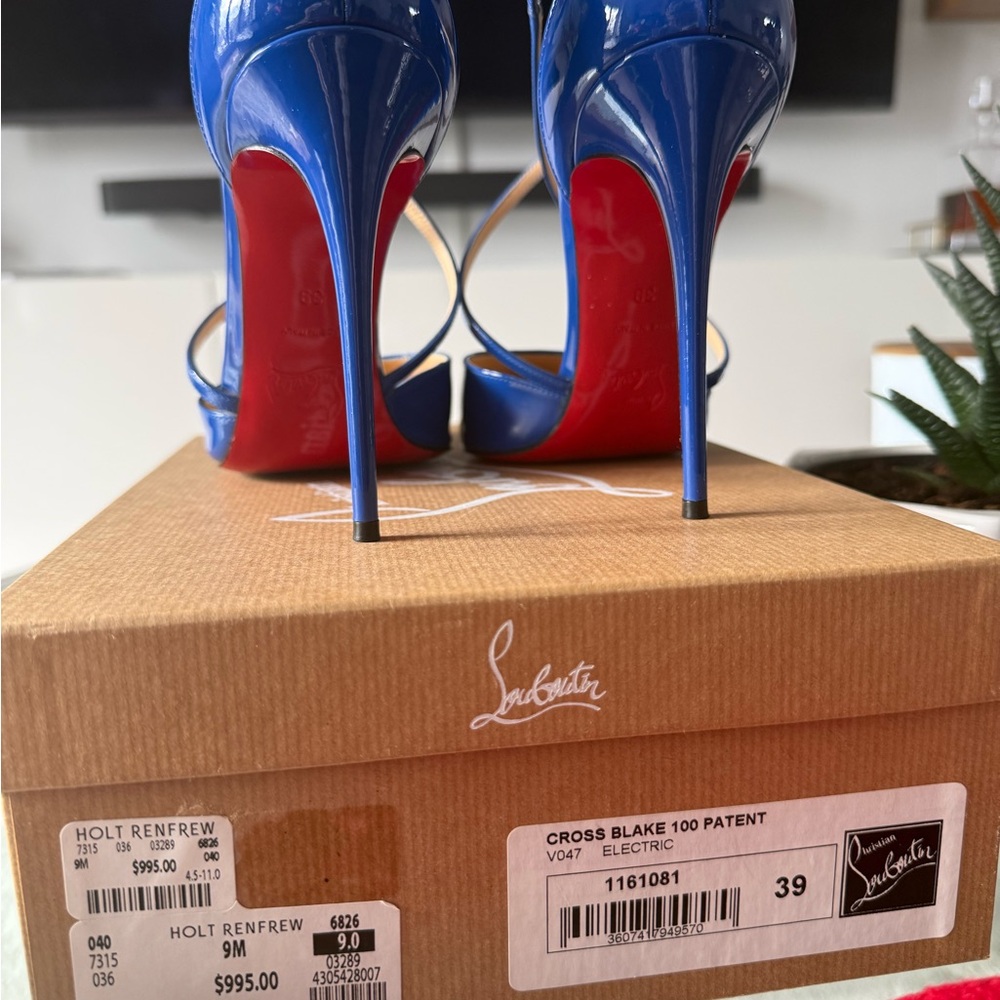 Christian Louboutin Women's Blue Patent Heels - Picture 2 of 6